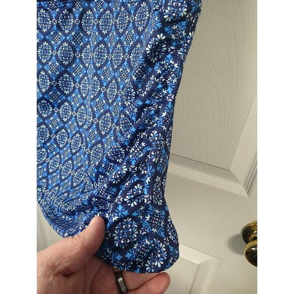 L.L. Bean Woman 10 Swim Tankini Halter Sun Protection Scrunched Side Medallion - Picture 3 of 9